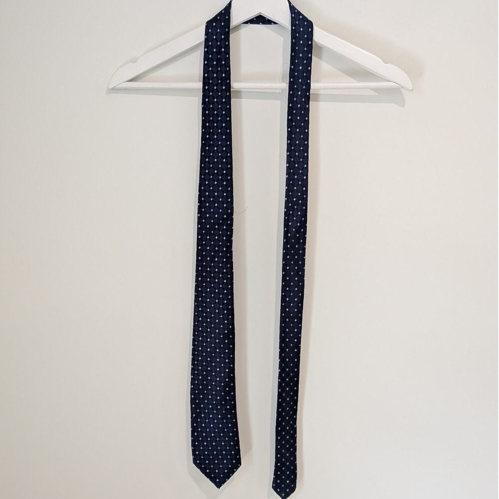 Silk Club Room Navy Blue Tie Menswear Formal Timeless Preppy